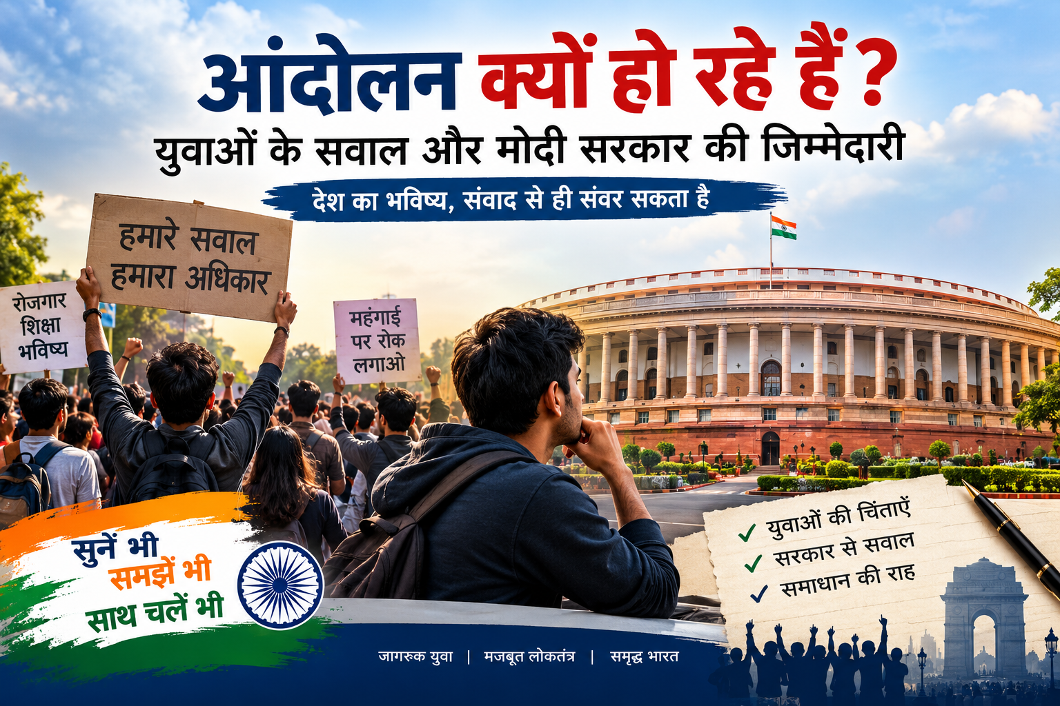 आंदोलन क्यों हो रहे हैं? युवाओं के सवाल और मोदी सरकार की जिम्मेदारी